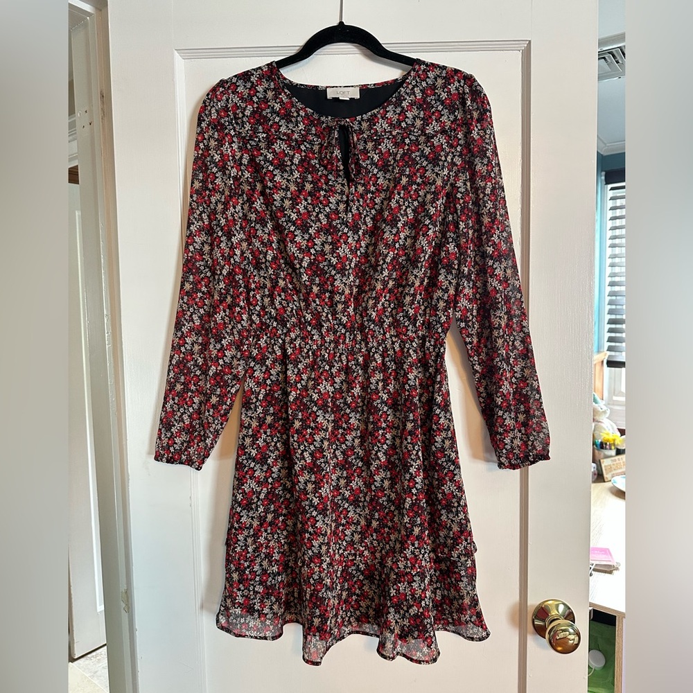 Loft Floral Long Sleeve Dress